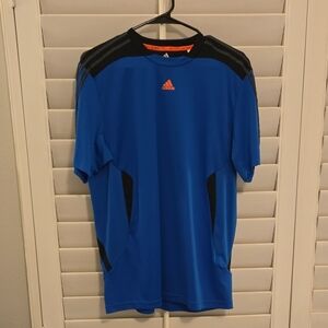 Adidas Blue and Black Performance Tee